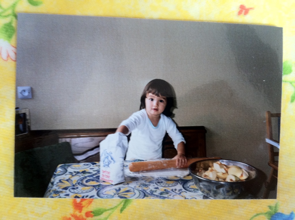 photograph of me as a child making apple pies